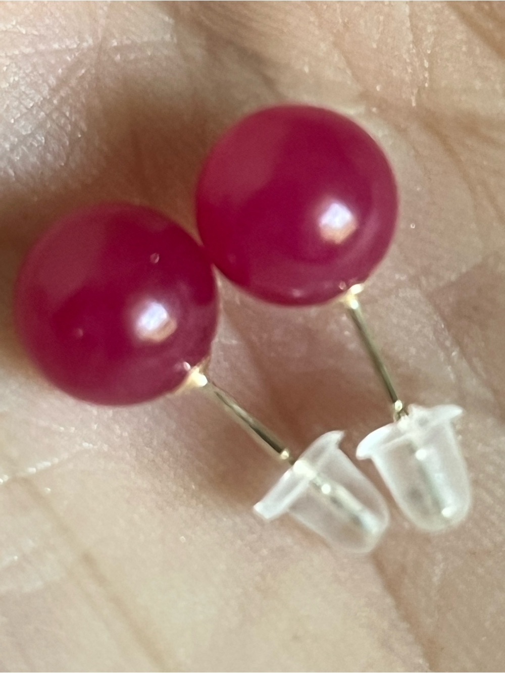 10k solid gold pink gemstone Stud Earrings